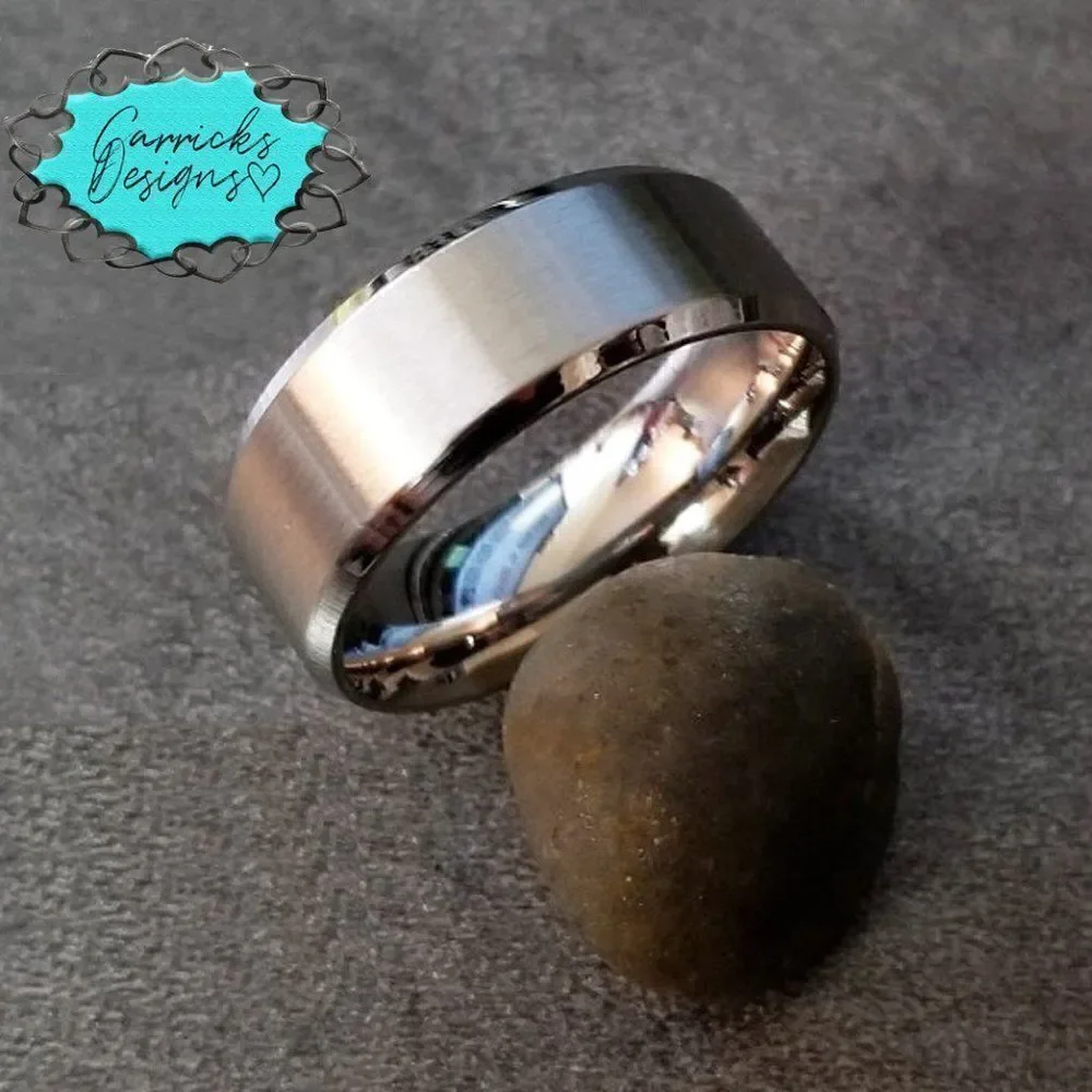 Men's Traditional Silver Promise Ring - Step Edges Guys Pinky Promise Ring - Picture 7 of 10